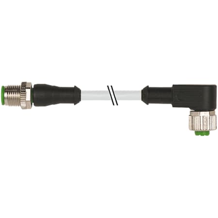 Murr Elektronik M12 male 0° / M8 female 0°, PVC 3x0.25 ye UL/CSA 4m 7000-40141-2150200